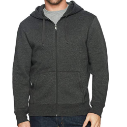 Custom Men Fleece Zipper hoodies Grey With Top quality 