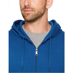 Men's Full-Zip Hooded Men Fleece Long Sleeve Fleece Hip Hop hood with Pockets Hood Black 