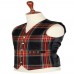 Men Fashions Black Stewart Tartan Waistcoat Vest V Neck Plaid Pattern Slim Fit Thistle Buttons 