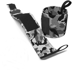 Wrist Wraps for Men and Women Adjustable Hand Straps Wrist Support Braces with Thumb Loops for Weight Lifting Strength Camouflage Gray