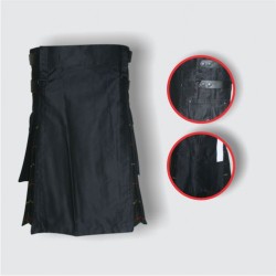 HIGHLAND KILT TRADITIONAL MEN'S SCOTTISH HYBRID KILT BLACK/ Macleod Of Haris