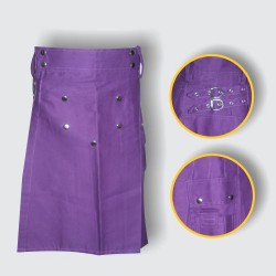 HIGHLAND KILT MEN'S TRADITIONAL SCOTTISH COTTON KILT Purple